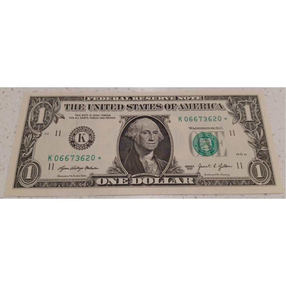 One Dollar Bill *Star Note* 2021 Serie K